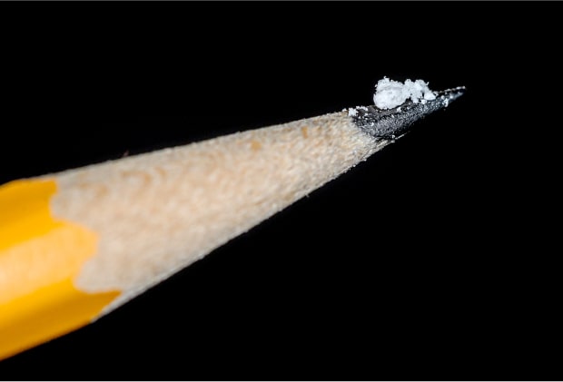 Small amount of fentanyl on the tip of a pencil